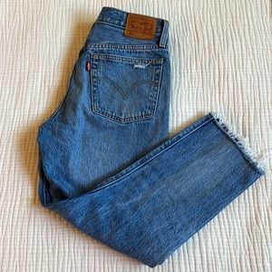 Levi’s 501 Skinny Straight Distressed Denim Jeans Old Hangouts 26